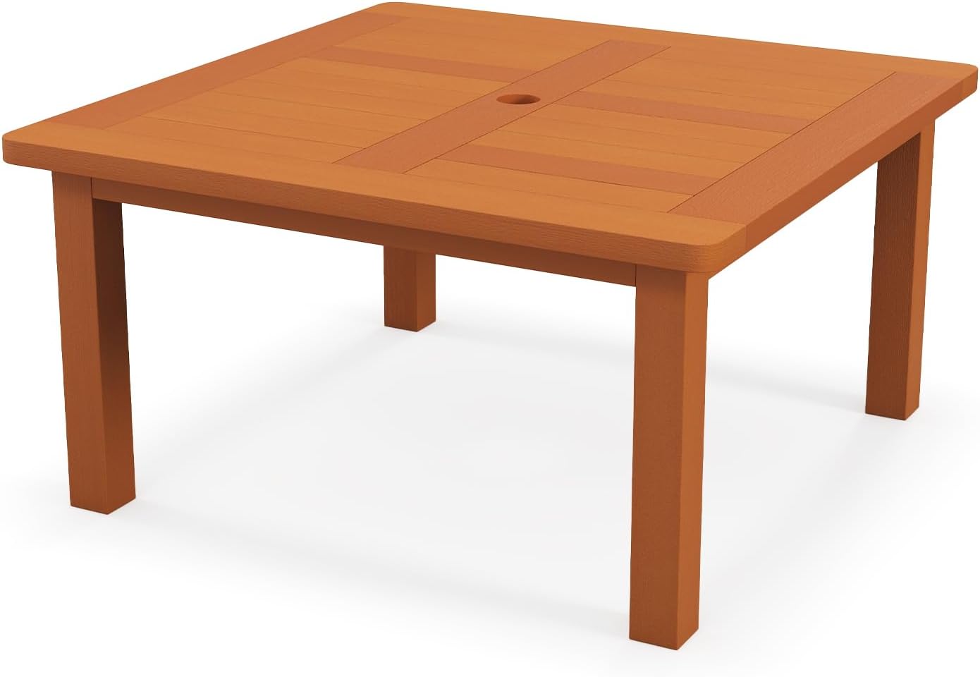 Tangkula Outdoor Coffee Table, 35.5” Patio Table with Slatted Tabletop, Rectangular Wooden Center Table Indoor Outdoor for Balcony, Poolside, Garden, Living Room, Natural