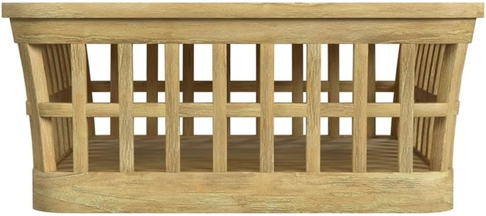 Beaumont Lane Traditional Outdoor Teak and Marble Coffee Table - Natural