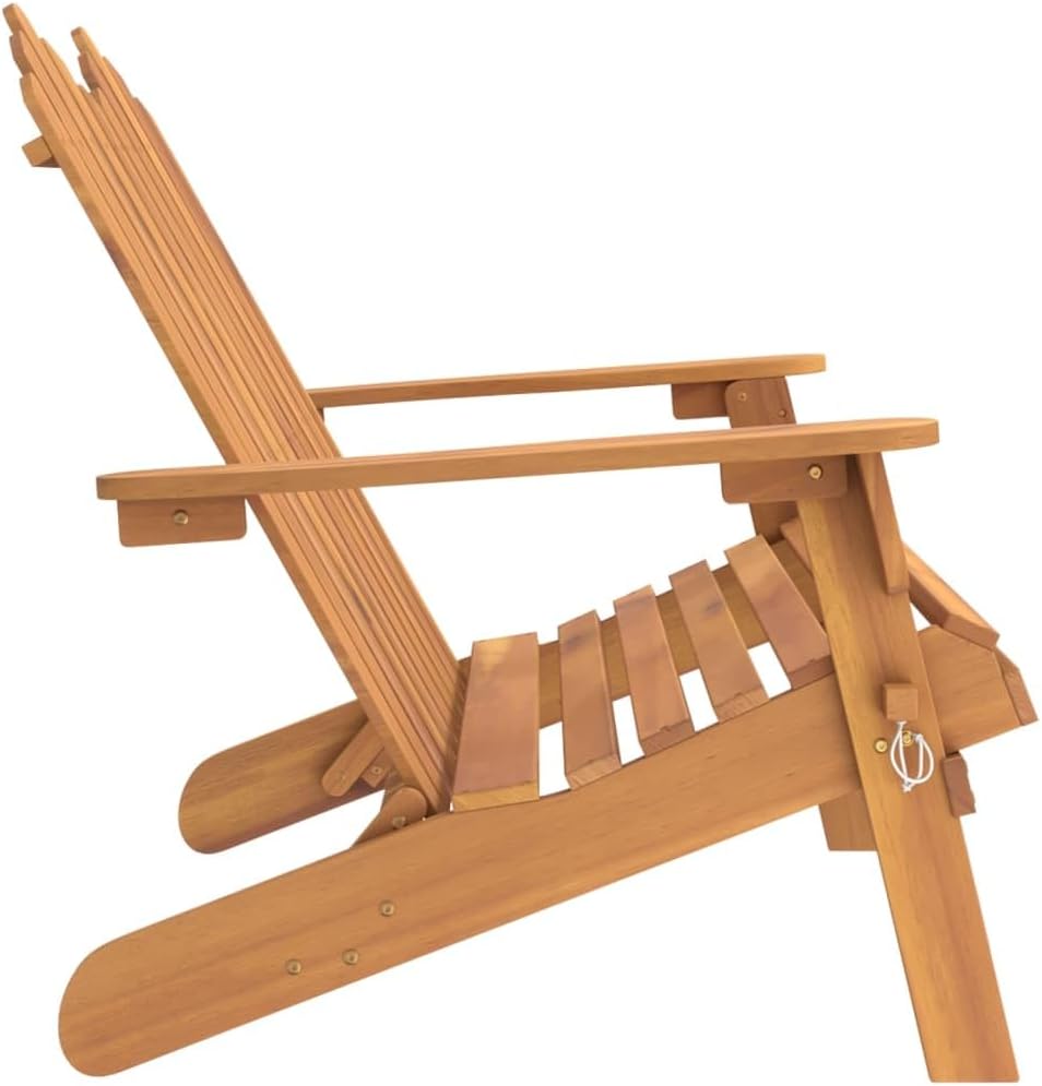Logeirevo Foldable Adirondack Patio Bench, Folding Adirondack Chairs for Garden Backyard Porch, 49.6" Solid Wood Acacia,-794