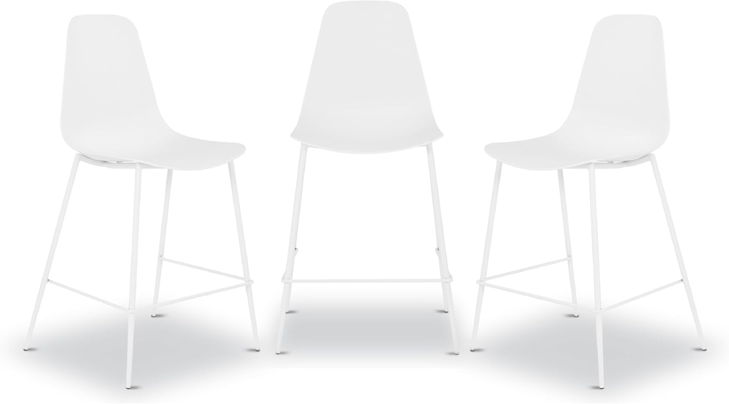 Poly & BARK Isla Modern Kitchen Chairs Set of 4 - Plastic Dining Chair with Metal Legs - Quick Assembly Simple Cafe Chairs Plastic for Indoor or Outdoor - Pistachio Green