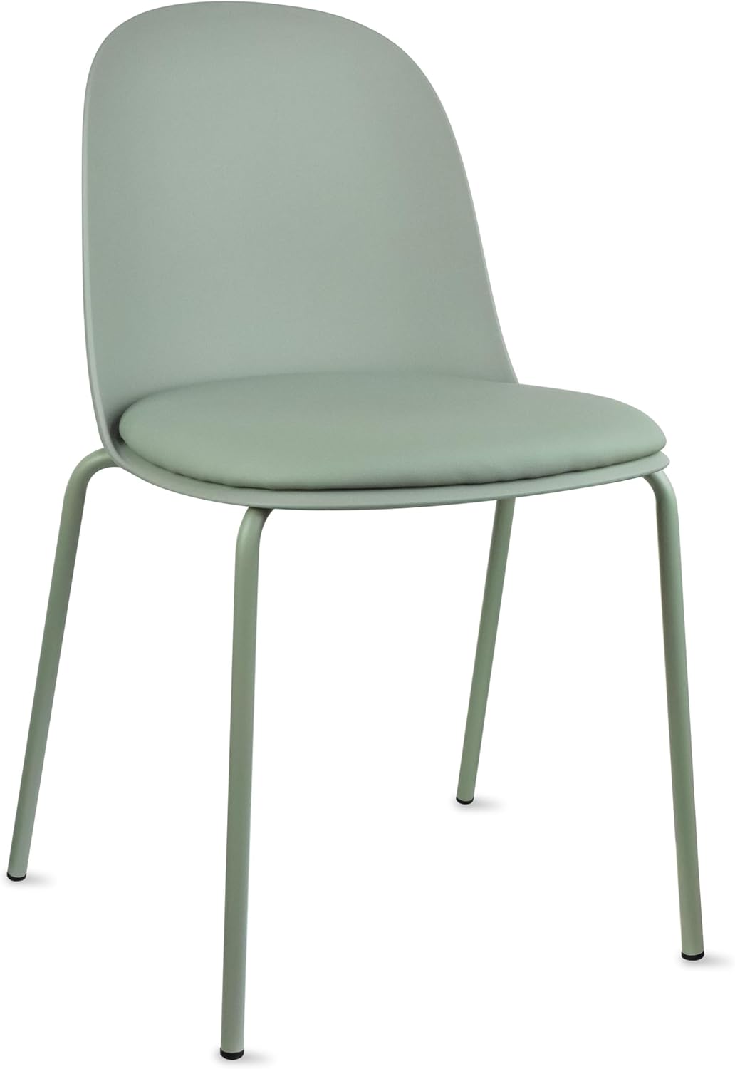 2xhome Modern Stackable Armless Dining Chair | Plastic Shell Seat with Metal Legs | Indoor or Outdoor Use | Home Kitchen Patio (4, Green, No Padding)