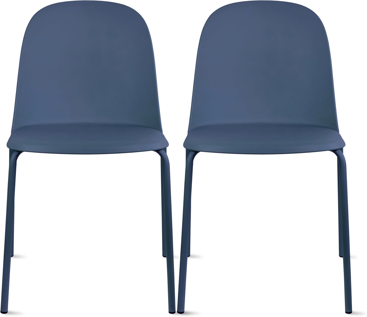 2xhome Modern Stackable Armless Dining Chair | Plastic Shell Seat with Metal Legs | Indoor or Outdoor Use | Home Kitchen Patio (4, Green, No Padding)