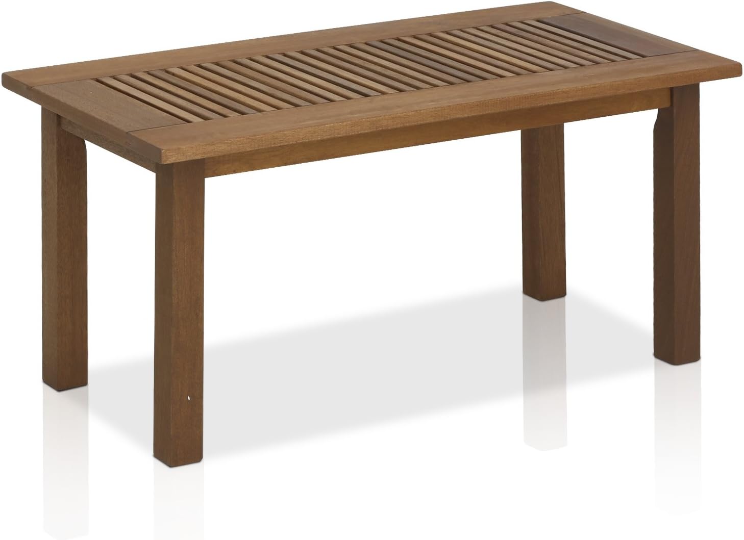 Furinno FG18508 Tioman Hardwood Patio Furniture 2-Tier Coffee Table in Teak Oil, Natural