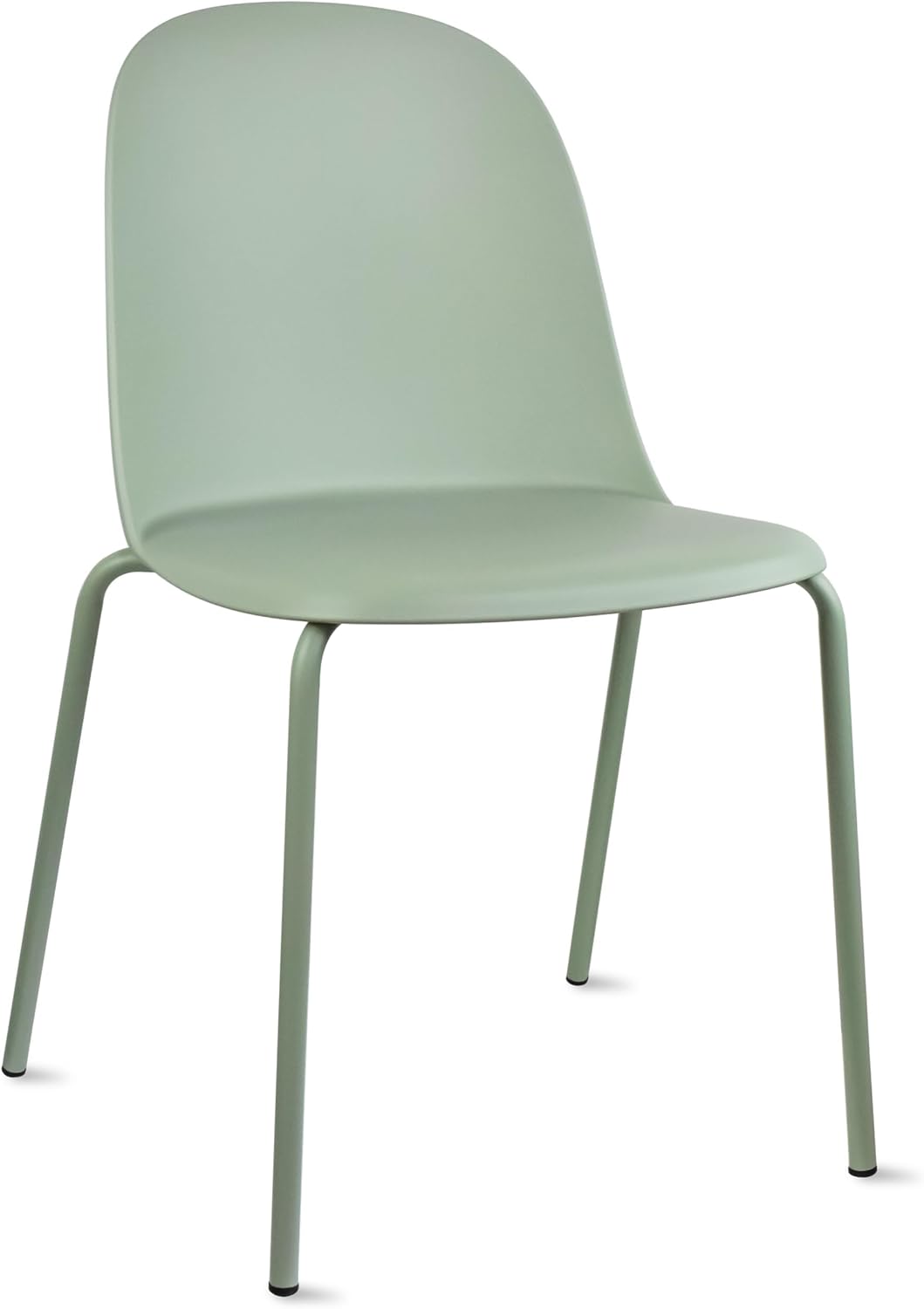 2xhome Modern Stackable Armless Dining Chair | Plastic Shell Seat with Metal Legs | Indoor or Outdoor Use | Home Kitchen Patio (4, Green, No Padding)