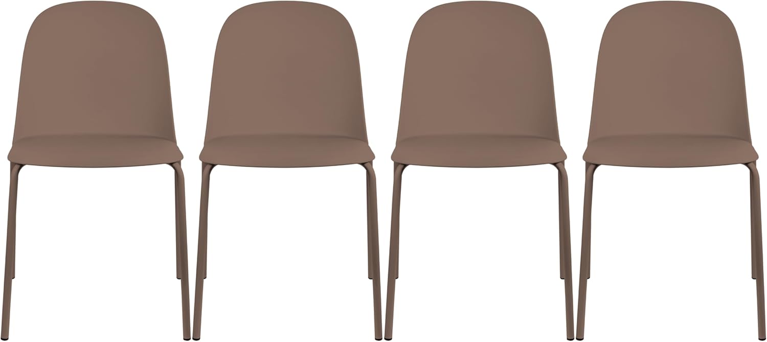 2xhome Modern Stackable Armless Dining Chair | Plastic Shell Seat with Metal Legs | Indoor or Outdoor Use | Home Kitchen Patio (4, Green, No Padding)
