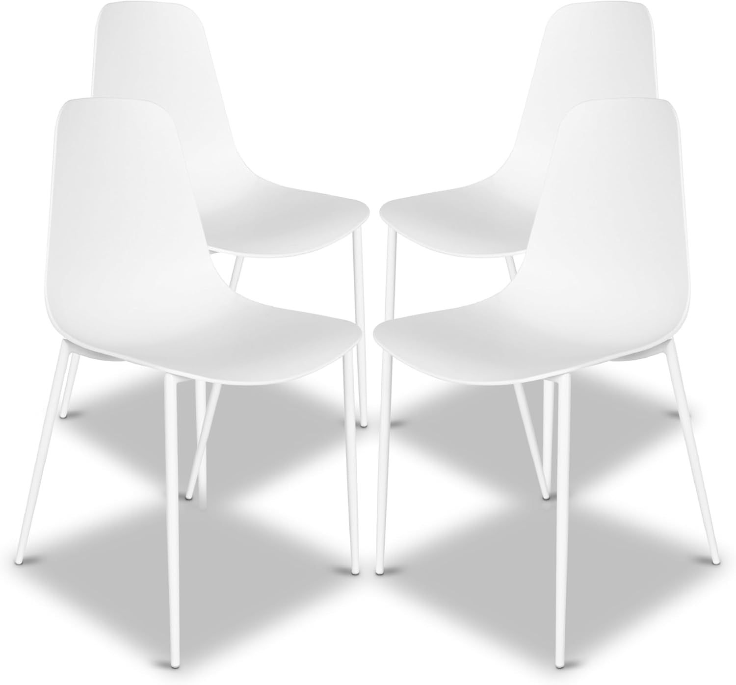 Poly & BARK Isla Modern Kitchen Chairs Set of 4 - Plastic Dining Chair with Metal Legs - Quick Assembly Simple Cafe Chairs Plastic for Indoor or Outdoor - Pistachio Green