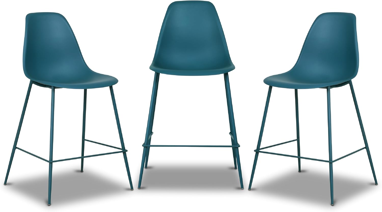 Poly & BARK Isla Modern Kitchen Chairs Set of 4 - Plastic Dining Chair with Metal Legs - Quick Assembly Simple Cafe Chairs Plastic for Indoor or Outdoor - Pistachio Green