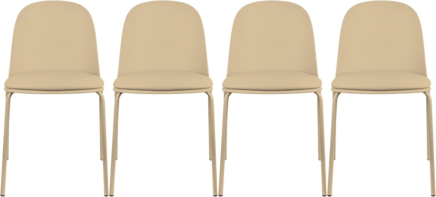 2xhome Modern Stackable Armless Dining Chair | Plastic Shell Seat with Metal Legs | Indoor or Outdoor Use | Home Kitchen Patio (4, Green, No Padding)