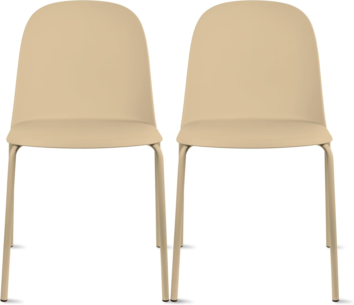 2xhome Modern Stackable Armless Dining Chair | Plastic Shell Seat with Metal Legs | Indoor or Outdoor Use | Home Kitchen Patio (4, Green, No Padding)