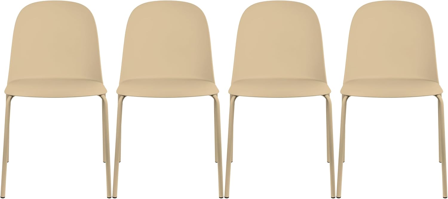 2xhome Modern Stackable Armless Dining Chair | Plastic Shell Seat with Metal Legs | Indoor or Outdoor Use | Home Kitchen Patio (4, Green, No Padding)