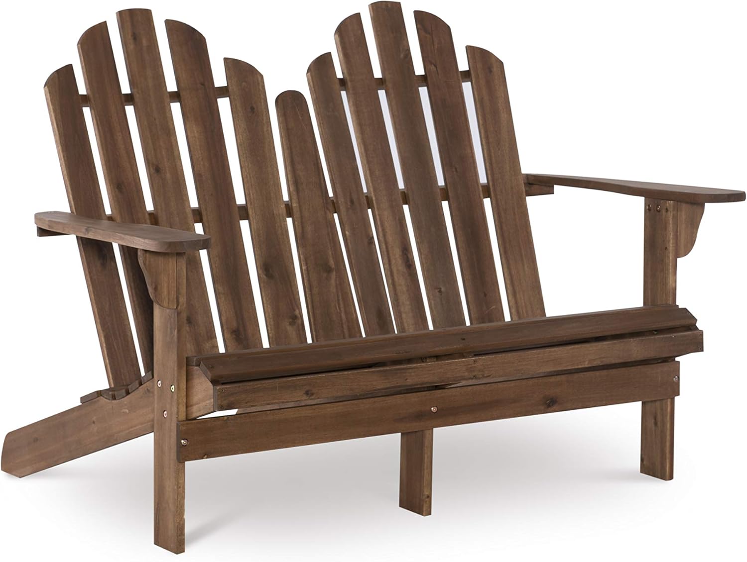 Linon Jayde Adirondack Double Bench, Teak