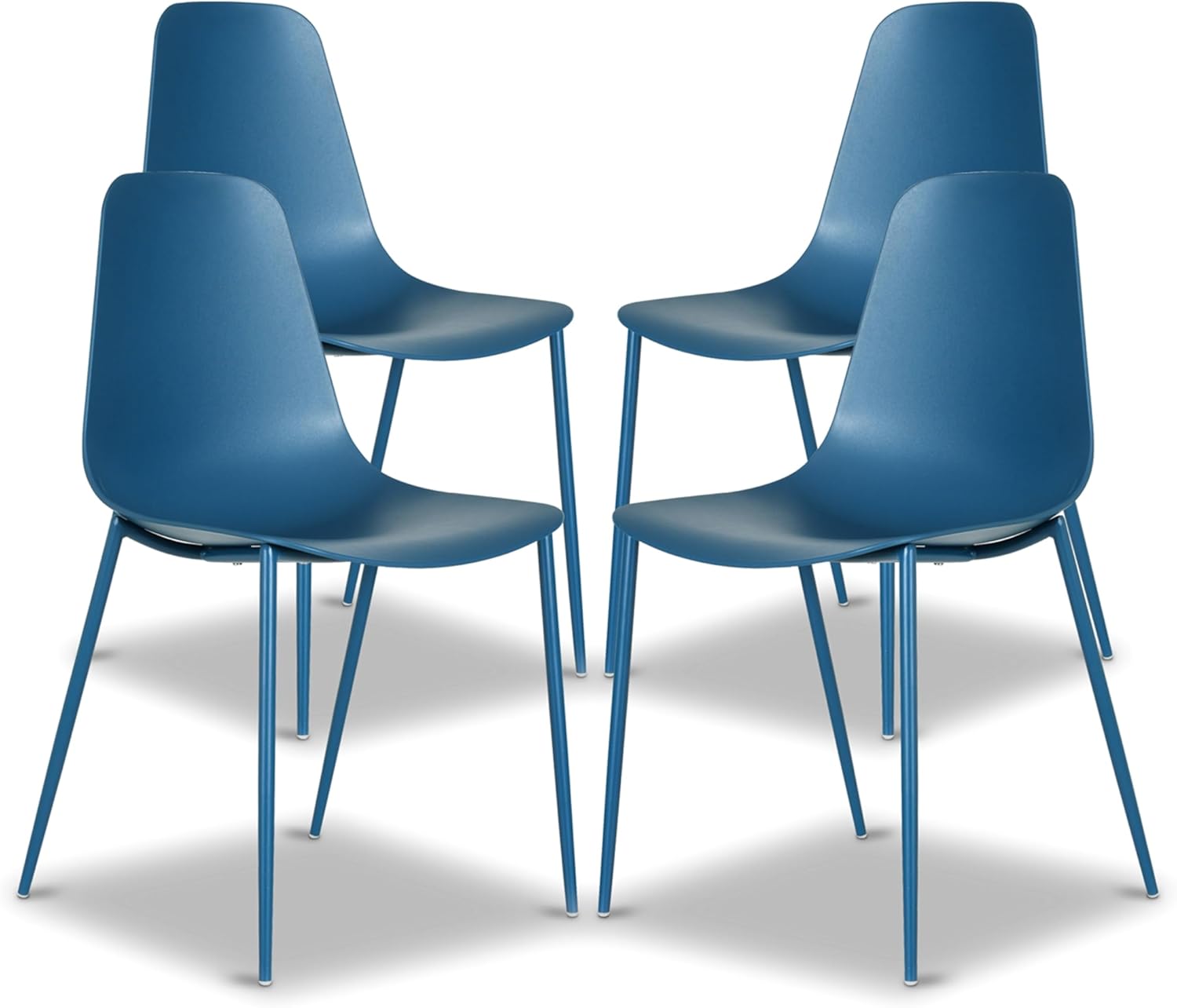 Poly & BARK Isla Modern Kitchen Chairs Set of 4 - Plastic Dining Chair with Metal Legs - Quick Assembly Simple Cafe Chairs Plastic for Indoor or Outdoor - Pistachio Green