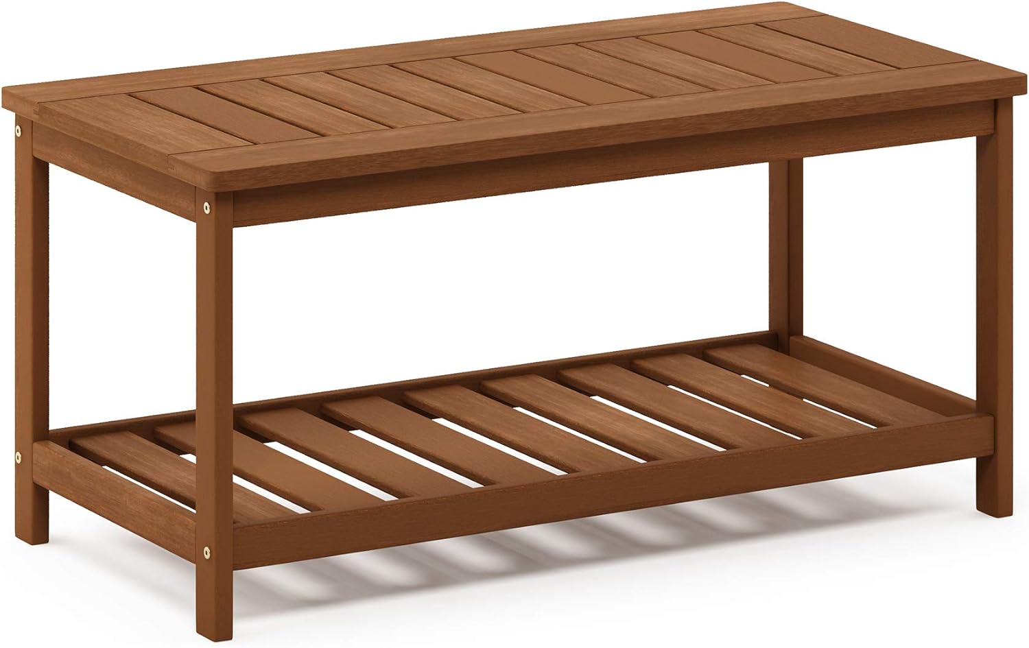 Furinno FG18508 Tioman Hardwood Patio Furniture 2-Tier Coffee Table in Teak Oil, Natural