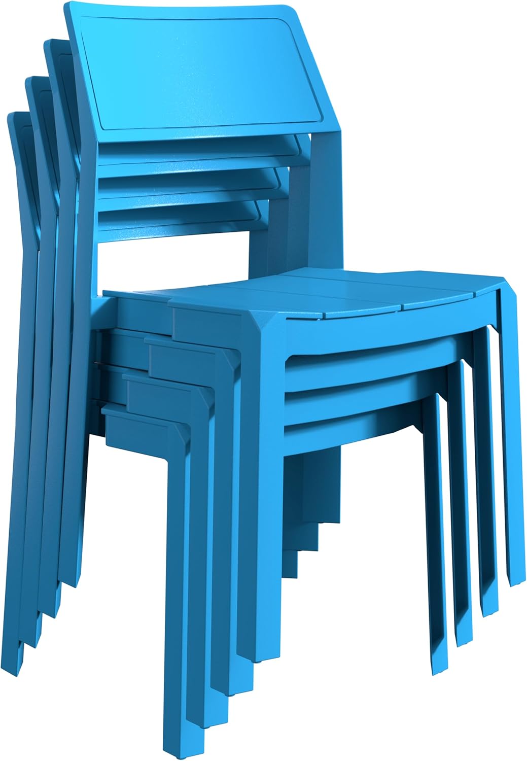 VECELO 4 Pack Plastic Stacking Chairs, Stackable Dining Chairs for Kitchen Restaurant Patio, Portable Indoor Outdoor Use, No Assembly Required, Classic White