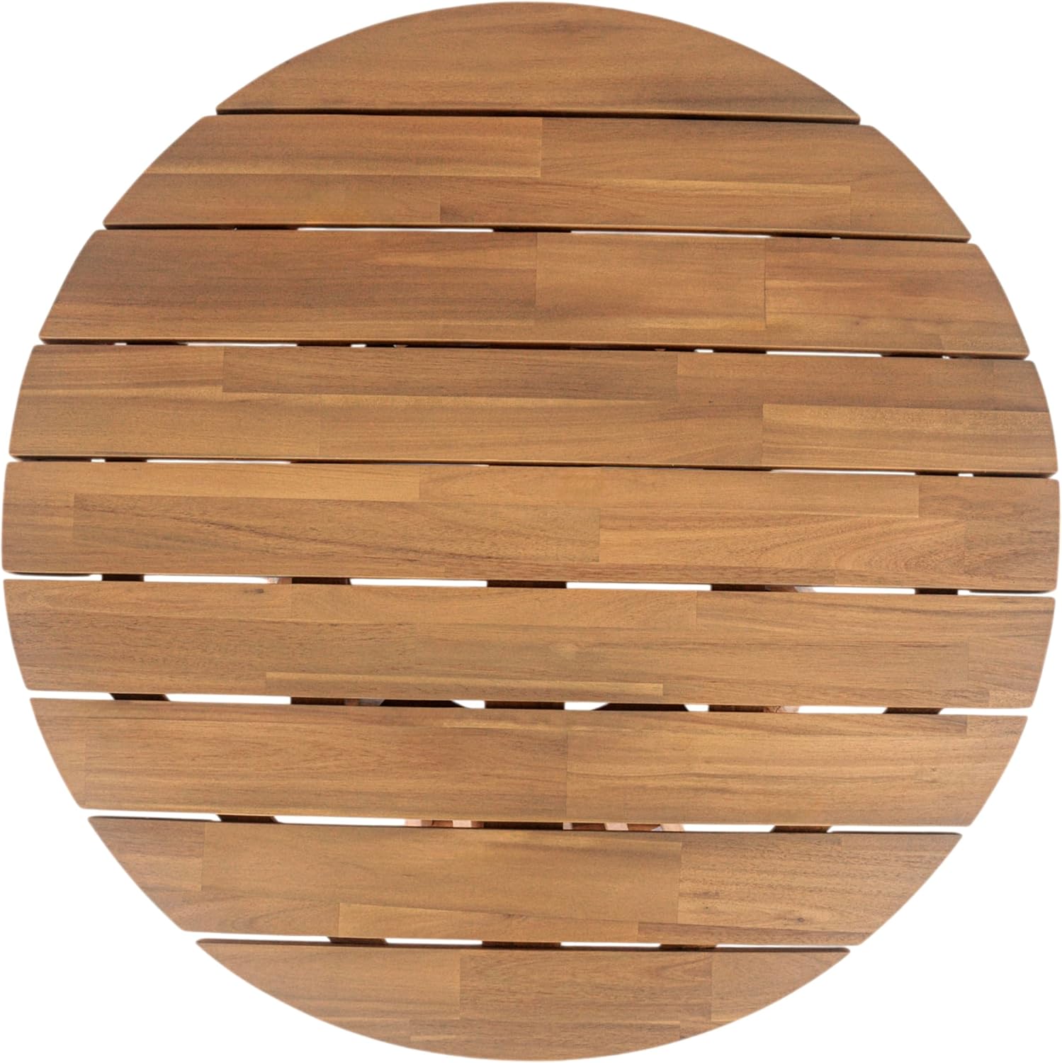 Merax Patio Outdoor Acacia Wood Round Coffee Table for Backyard, Lawn, Balcony Light Teak