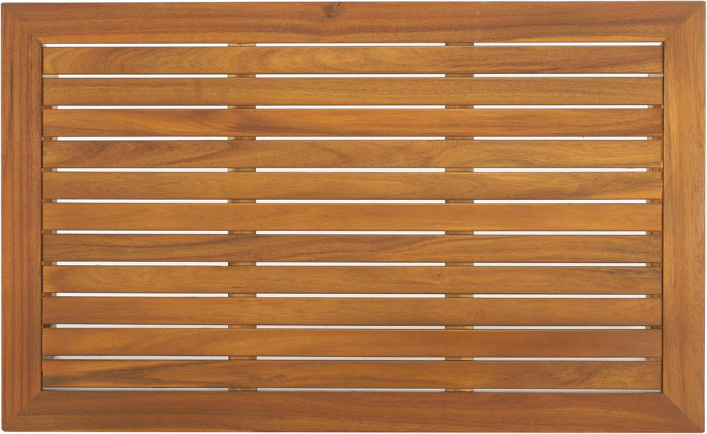 SAFAVIEH Outdoor Patio Furniture Collection Lynn Natural Brown Slatted Top Solid Wood Coffee Table (PAT7330A)