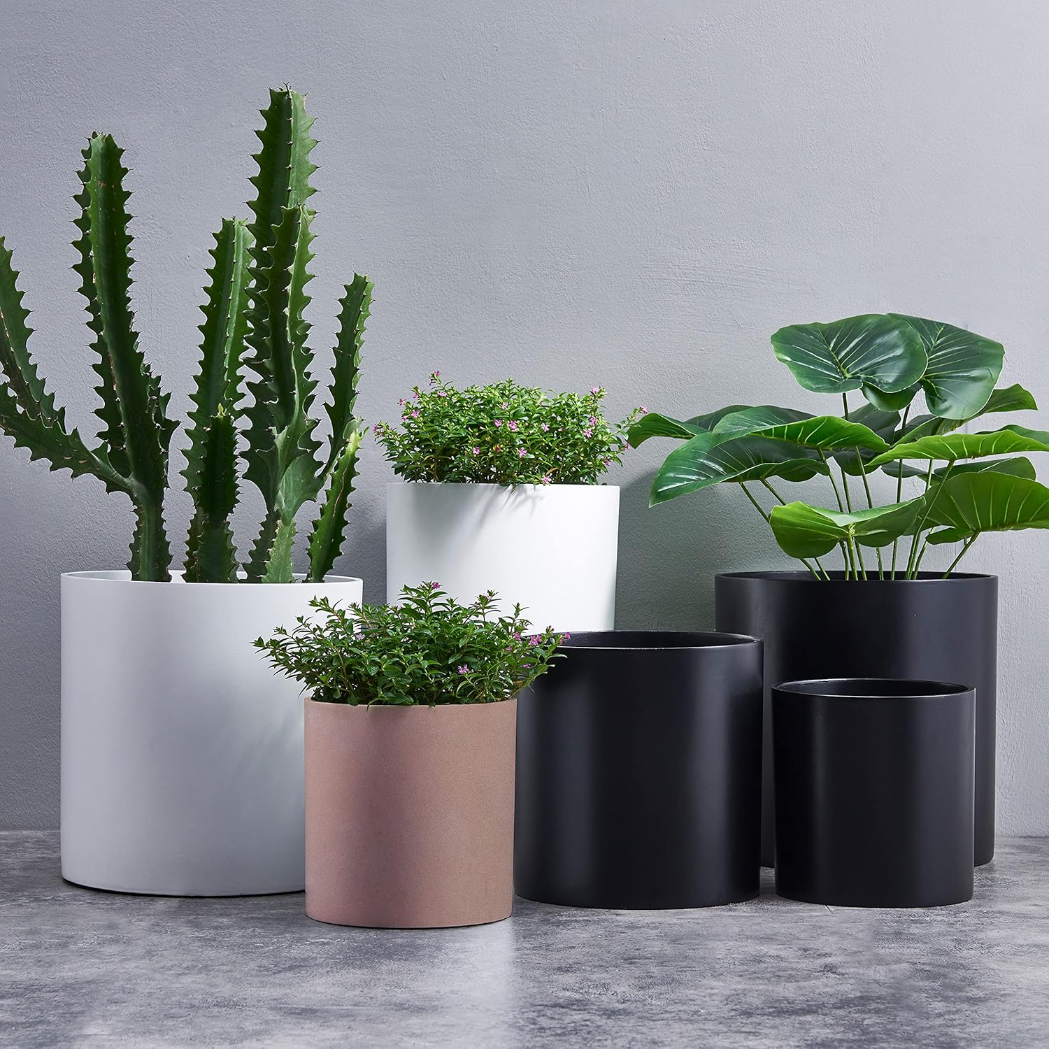 FaithLand Plant Pot 12 inch - Perfectly Fits Mid-Century Modern Plant Stand - Drainage Plug and Drainage Mesh Screen - Terracotta Color