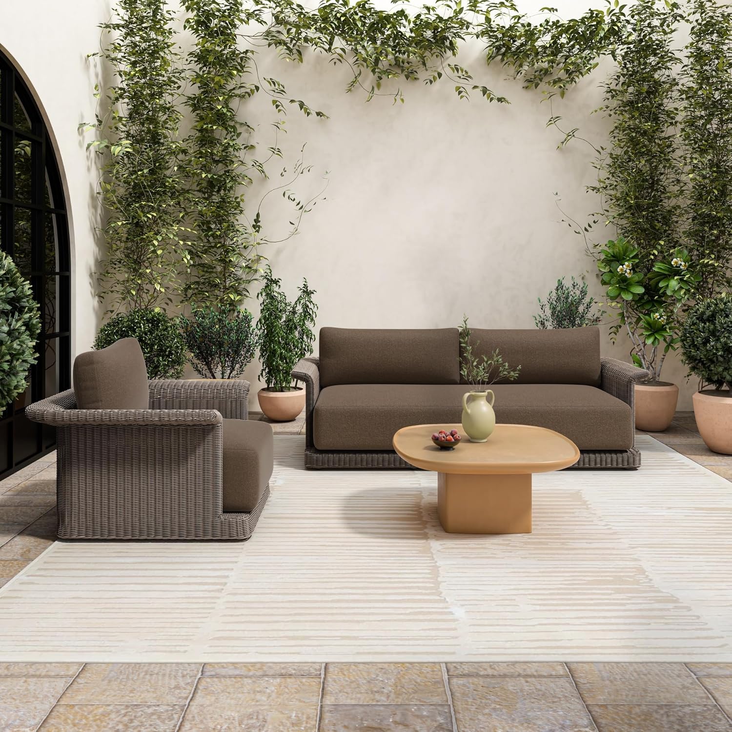 Moe's Home Collection Manon Outdoor Coffee Table Concrete Yellow