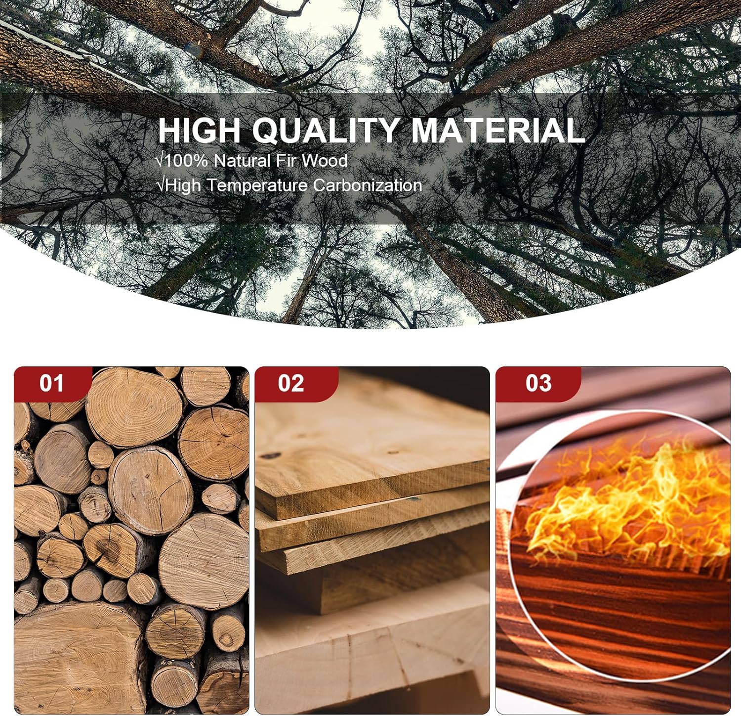 Outsunny 2-Seat Wooden Adirondack Chair, Patio Bench with Table, Outdoor Loveseat Fire Pit Chair for Porch, Backyard, Deck, Carbonized